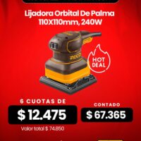 LIJADORA ORB DE PALMA 1/4 LIJA 110MM 240W - INGCO PS2416-4