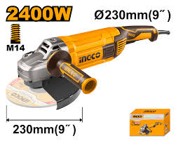 AMOLADORA ANGULAR 9° /230MM 2400W CON MANGO + CARB AG24008-4 - Imagen 2