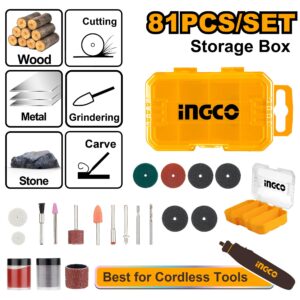 TORNO MINI ACCESORIOS X 81 PCS EN CAJA-INGCO AKMG8081