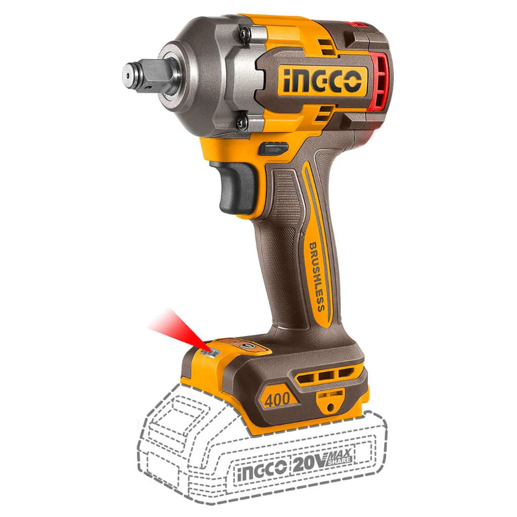 COMBO TALADRO PERCUTOR 66NM+LLAVE DE IMPACTO 400NM -INGCO CKLI20275-4 - Imagen 3