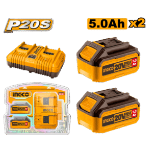 CARGADOR DOB 4AH Y 2 BATERIAS 5AH BLISTER-INGCO FBCPK2425-4