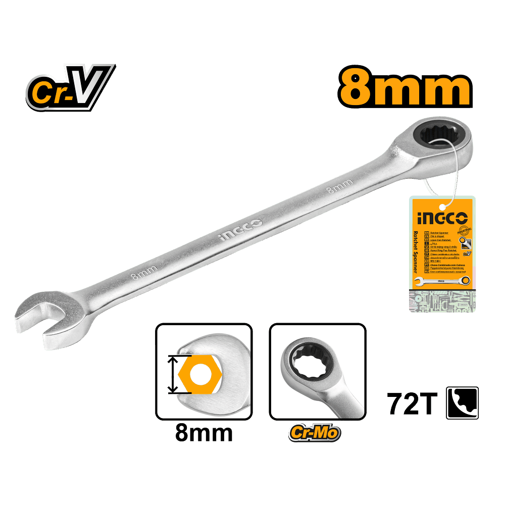 LLAVE CRIQUE COMBINADA 8MM INDUSTRIAL HCSPAR081