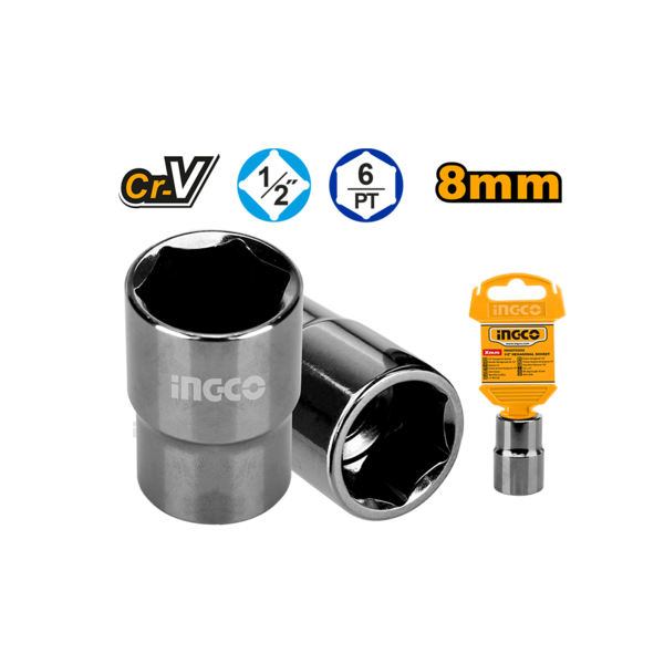 BOCALLAVES HEXAG 8MM ENCASTRE 1/2'' - INGCO HHAST12081 - Imagen 2