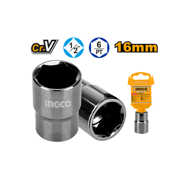BOCALLAVES HEXAG 16MM ENCASTRE 1/2'' - INGCO HHAST12161 - Imagen 2