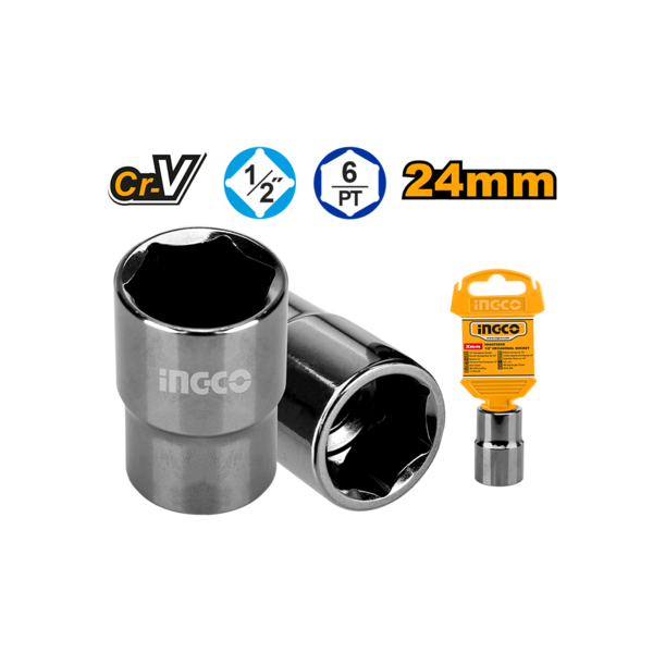 BOCALLAVES HEXAG 24MM ENCASTRE 1/2'' - INGCO HHAST12241 - Imagen 2