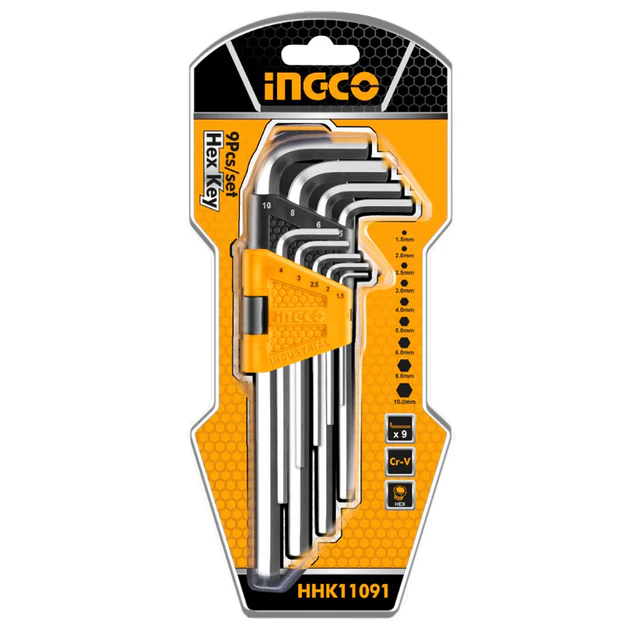 LLAVES HEXAGONALES SET X9 1.5-10MM INDUST-INGCO HHK11091