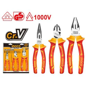 PINZAS Y ALICATE SET X3 AISLADOS-INGCO HIKPS28318