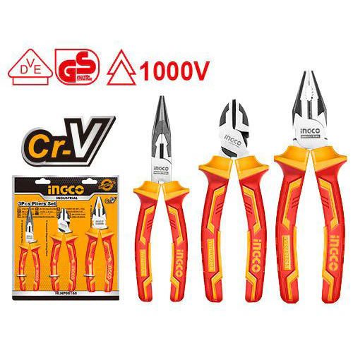 PINZAS Y ALICATE SET X3 AISLADOS-INGCO HIKPS28318
