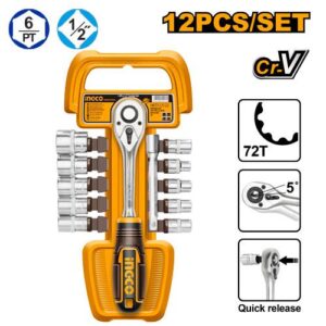 LLAVES Y BOCALLAVES MILIMETRICAS 1/2" SET X 12 PCS HKTS12122