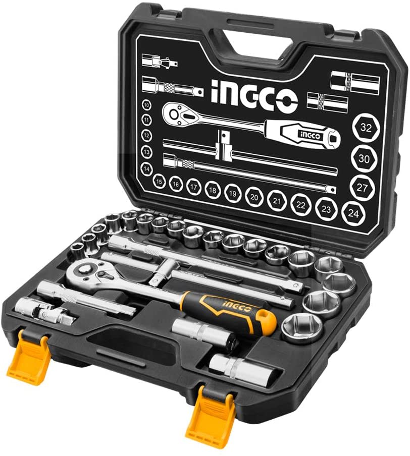 LLAVES Y BOCALLAVES MILIMETRICAS 1/2" X 25PCS-INGCO HKTS12251