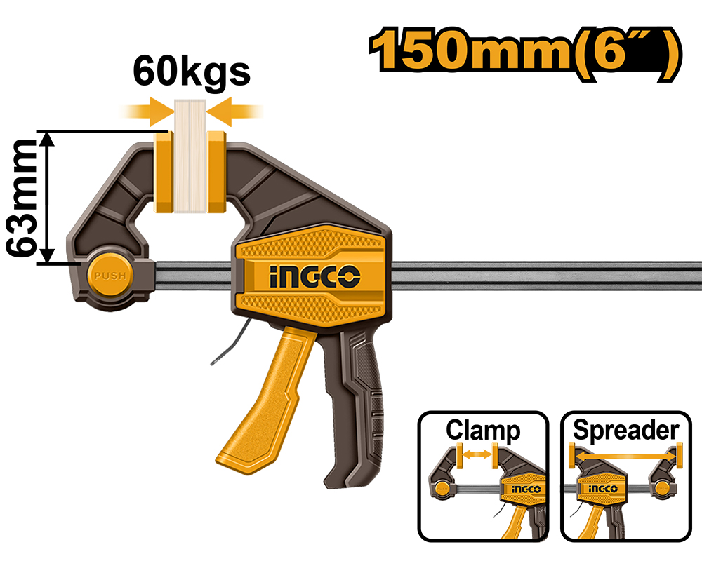 PRENSA SARGENTO RAPIDA 63 X150MM-INGCO HQBC01601