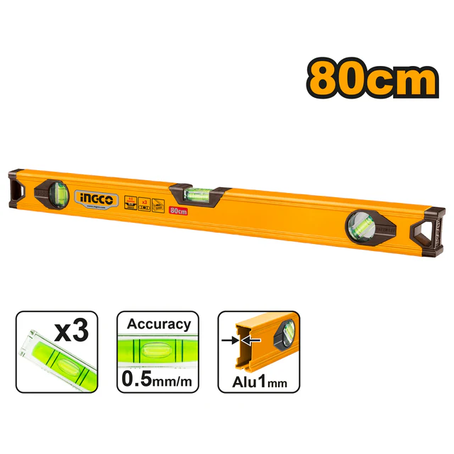 NIVEL DE ALUMINIO 80CM-INGCO HSL18080
