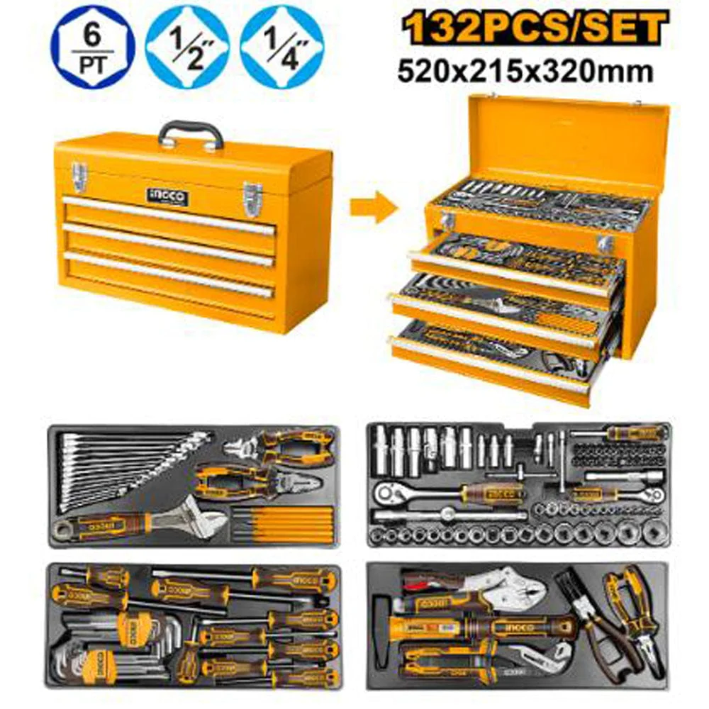 CAJA HER. METALICA C/CAJON X 132 PCS INGCO HTCS221321 - Imagen 2