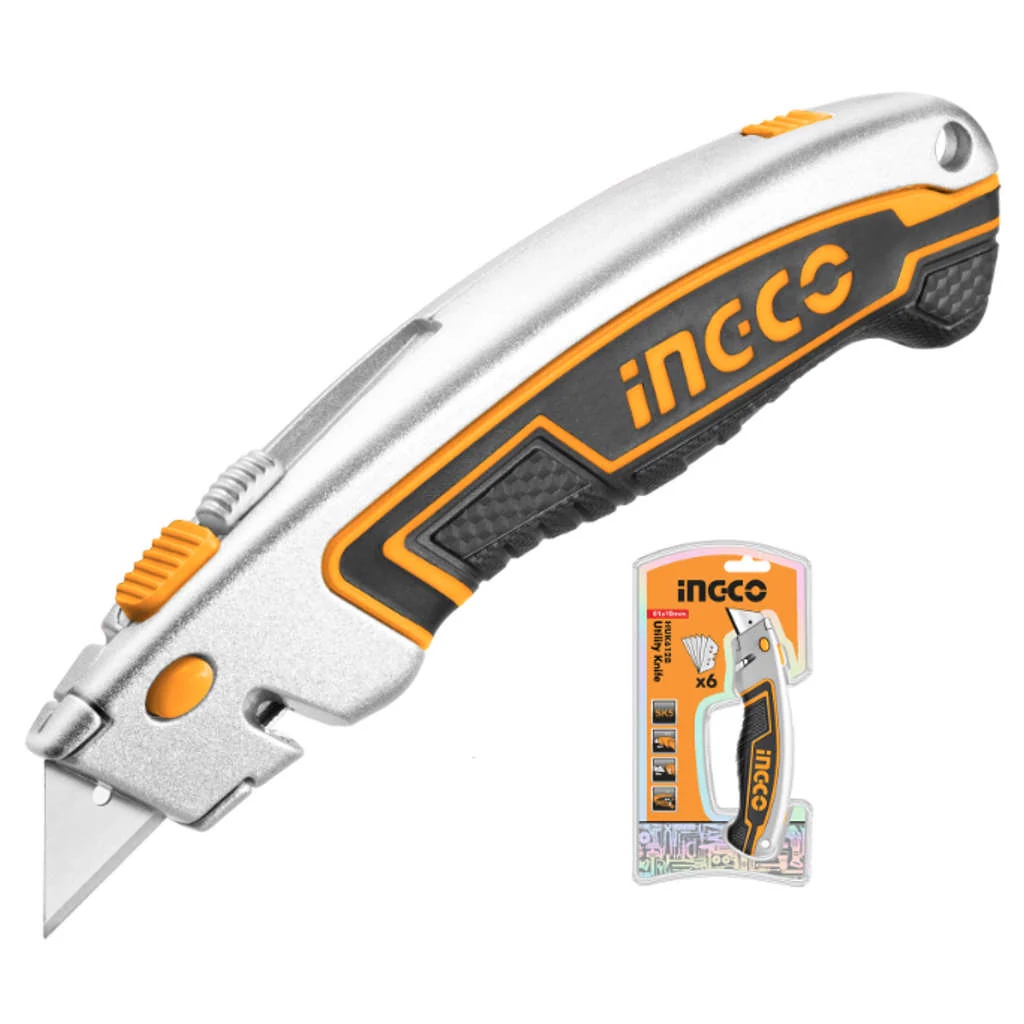 CUTTER DE ALUMINIO HOJA TRAPEZOIDAL 61X19MM-INGCO HUK6128 - Imagen 2