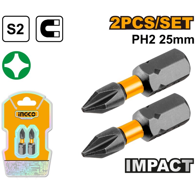PUNTAS MAGNETICASPH2 X25MM X10 PCS-INGCO SDBIM71PH225
