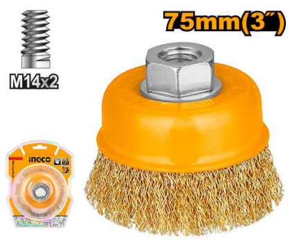 CEPILLO COPA RIZADO 3° /75MM PARA AMOLADORA RM14 WB10751