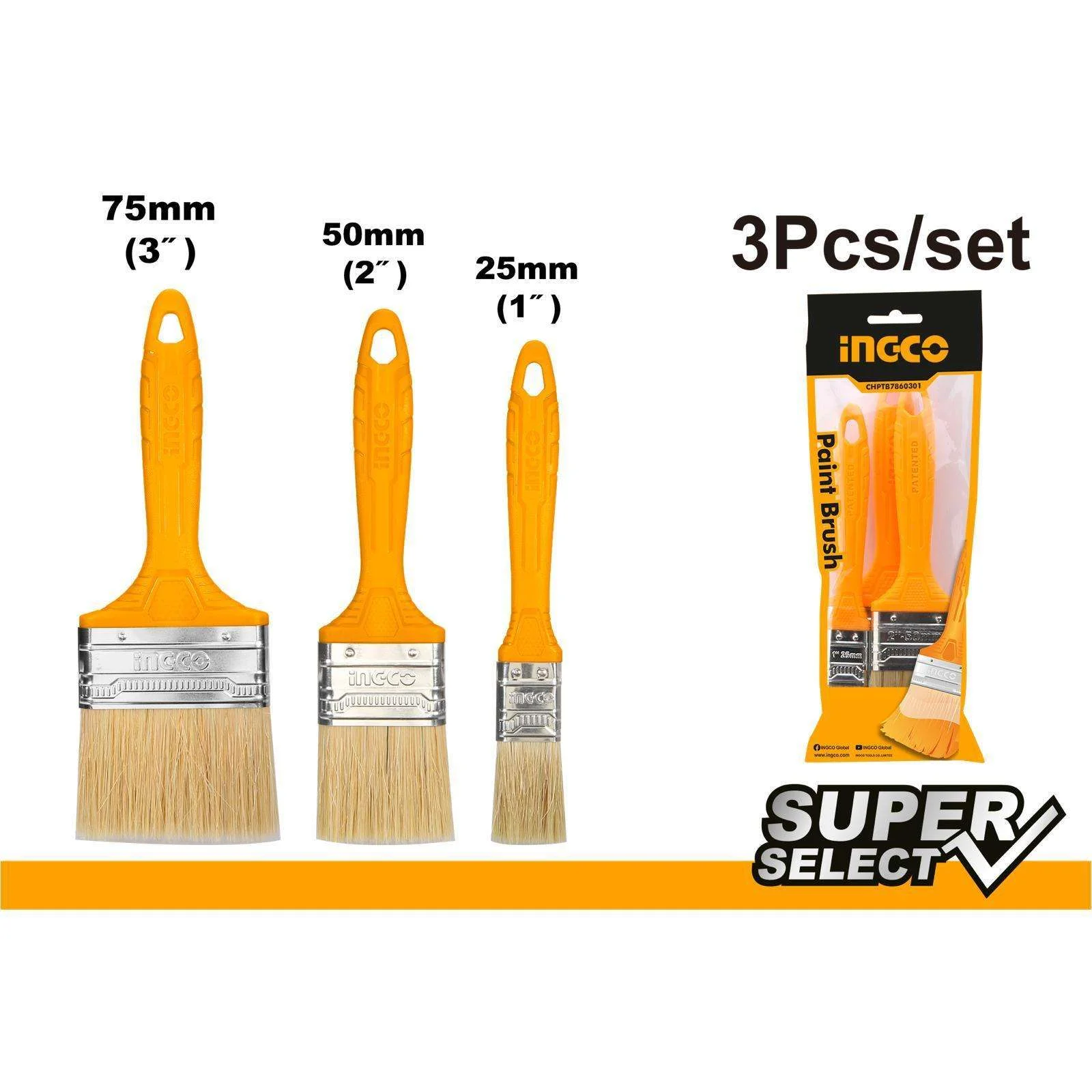 PINCELES MM X 3PCS-INGCO CHPTB7860301