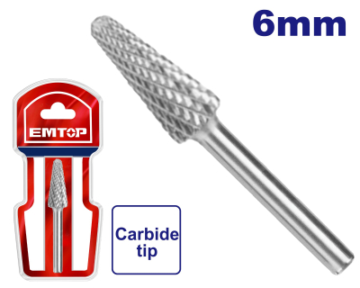 FRESA CONICA TUNGSTENO 8MM X 6MM- EMTOP EHRRC0603