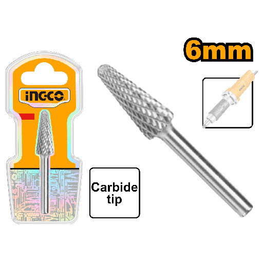 FRESA ROTATIVA TUNGSTENO CONICA 6MM- INGCO HRRC0603