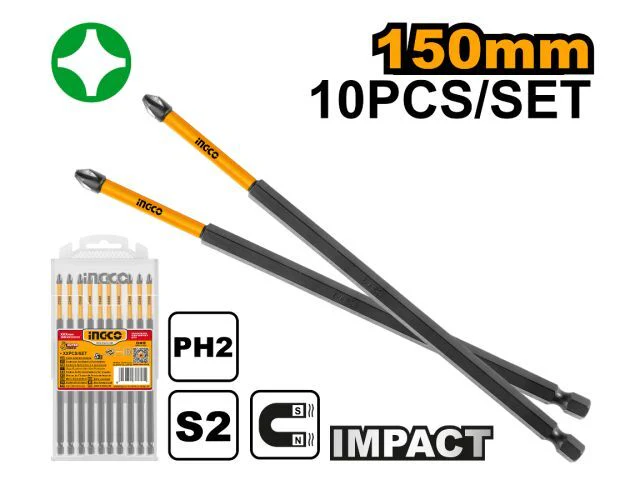 PUNTAS IMPACTO LARGA 150MM X 10 PCS-INGCO SDBIM71PH1150