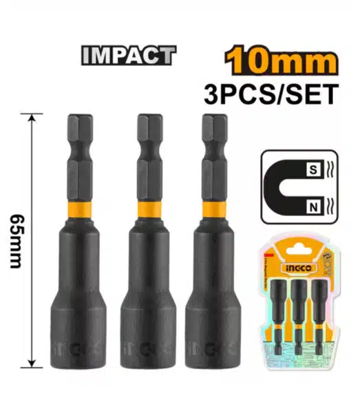 TUERCA MAGNETICA HEXAGONAL SET X 3PCS-INGCO UAMN1031