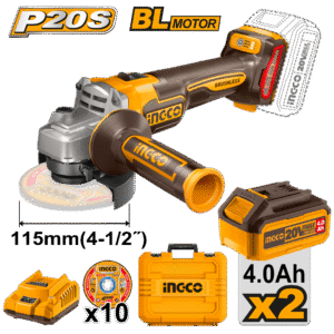 AMOLADORA ANG 4 1/2" / 115MM 20V  900W C/KIT-INGCO CAGLI211542-4
