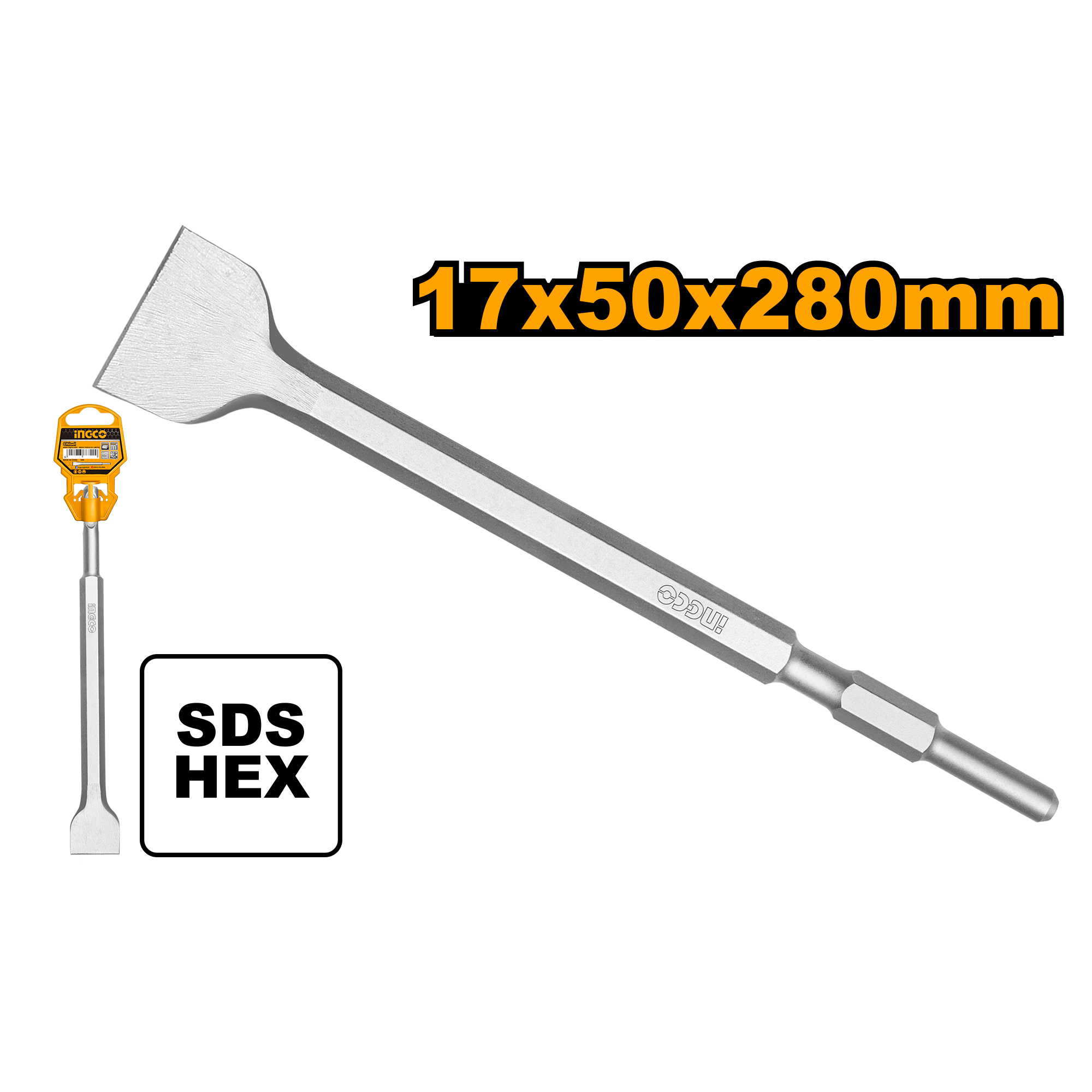 CINCEL HEX17 50X280MM-INGCO DBC0522802