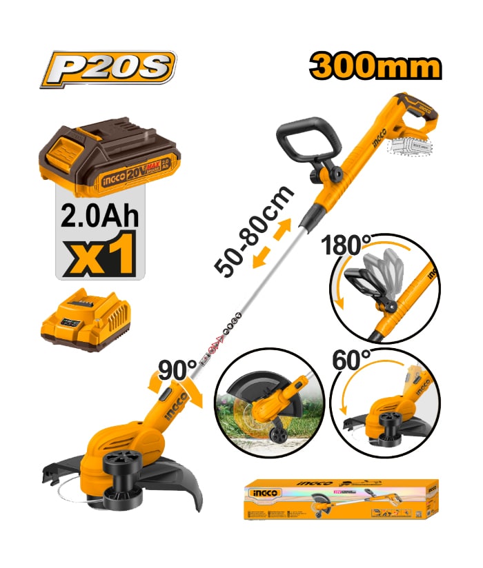 BORDEADORA 300MM 20V CON RUEDA GUIA - INGCO CGTLI20328