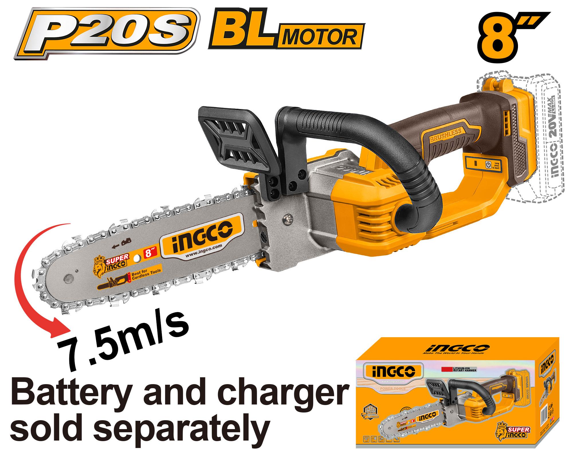 MOTOSIERRA MINI 8'' 20V BL-INGCO CGSLI2085