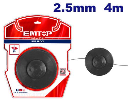 CARRETEL CON TANZA PARA DESMALEZADORA 2.5MM X 4MT-EMTOP ELSL25401