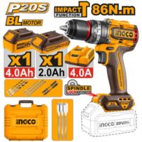 TALADRO ATORNILLADOR 20V PERC 86NM CON KIT-INGCO CIDLI20868-4