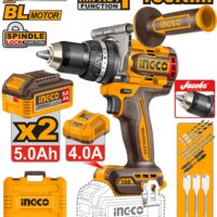 TALADRO ATORNILLADOR 20V PERCUTOR 166NM 13MM CON KIT - INGCO CIDLI201668-4