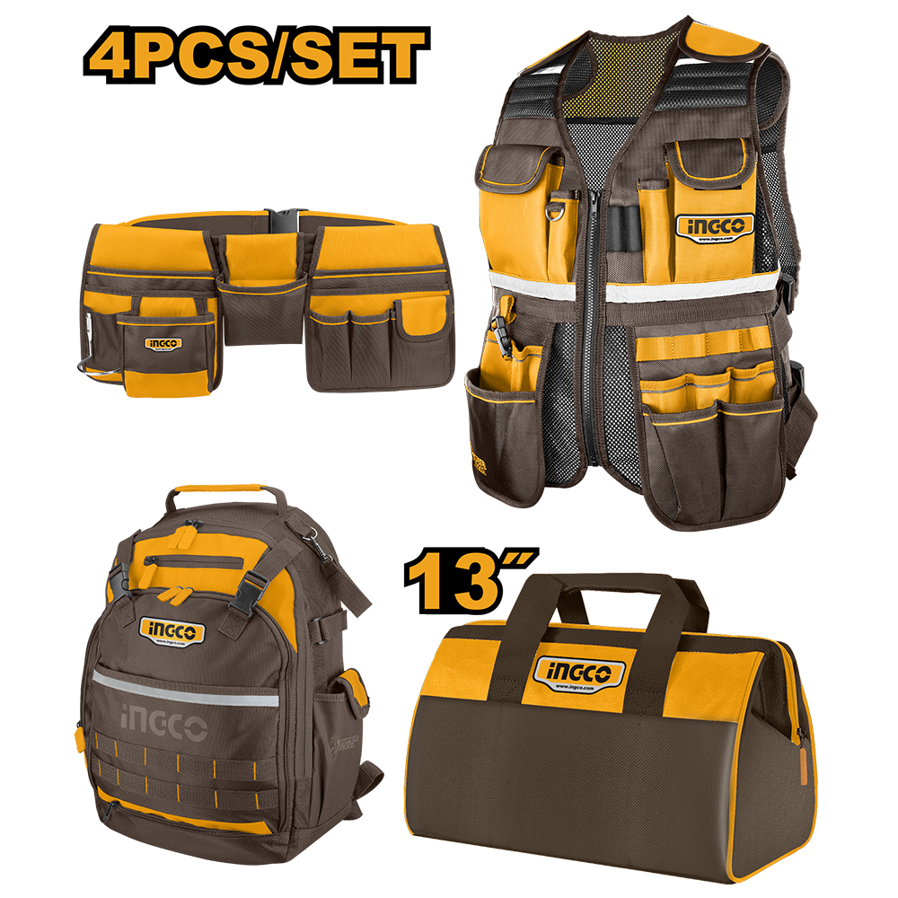 COMBO CHALECO, BOLSO 13,MOCHILA, CINTURON-INGCO COS230908