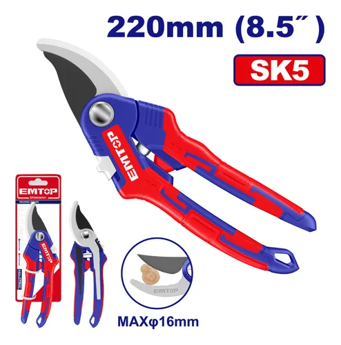 TIJERA DE PODAR 9"/220MM-EMTOP EPSA038501
