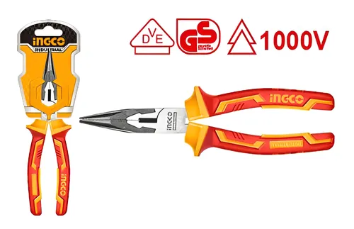 PINZA DE PUNTA CHATA 8"-200MM AISLADA - INGCO HILNP23208