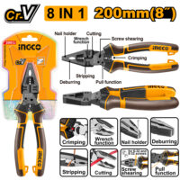ALICATE CORTE DIAGONAL 8 FUNCIONES EN 1  8'' /200MM-INGCO HMFDCP28200