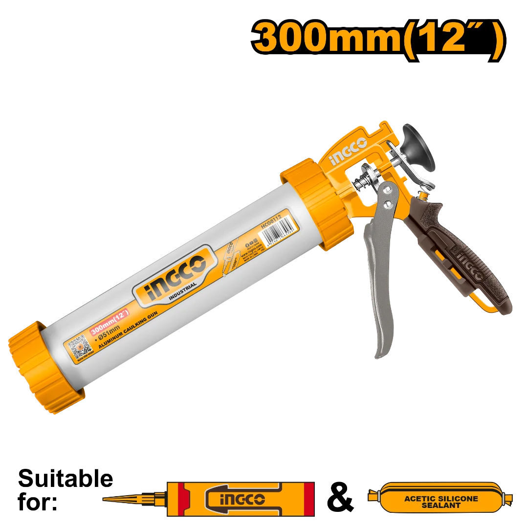 PISTOLA APLICADORA DE SILICONA 12"/300MM-INGCO HCG0112
