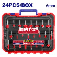 MECHAS FRESADAS X 24PCS 6MM MALETIN-EMTOP ERRT24062