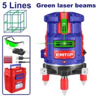 NIVEL LASER AUTONIVELANTE 5 LINEAS VERDE 30 MT EMPTOP ESLE53003