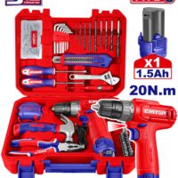 CAJA HERRAMIENTAS CON TALADRO 12V 20NM X129PCS MALETIN - EMTOP EEDK12901