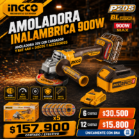 PROMO!!! AMOLADORA ANGULAR 4 1/2" 900W, CARGADOR Y BATERIA
