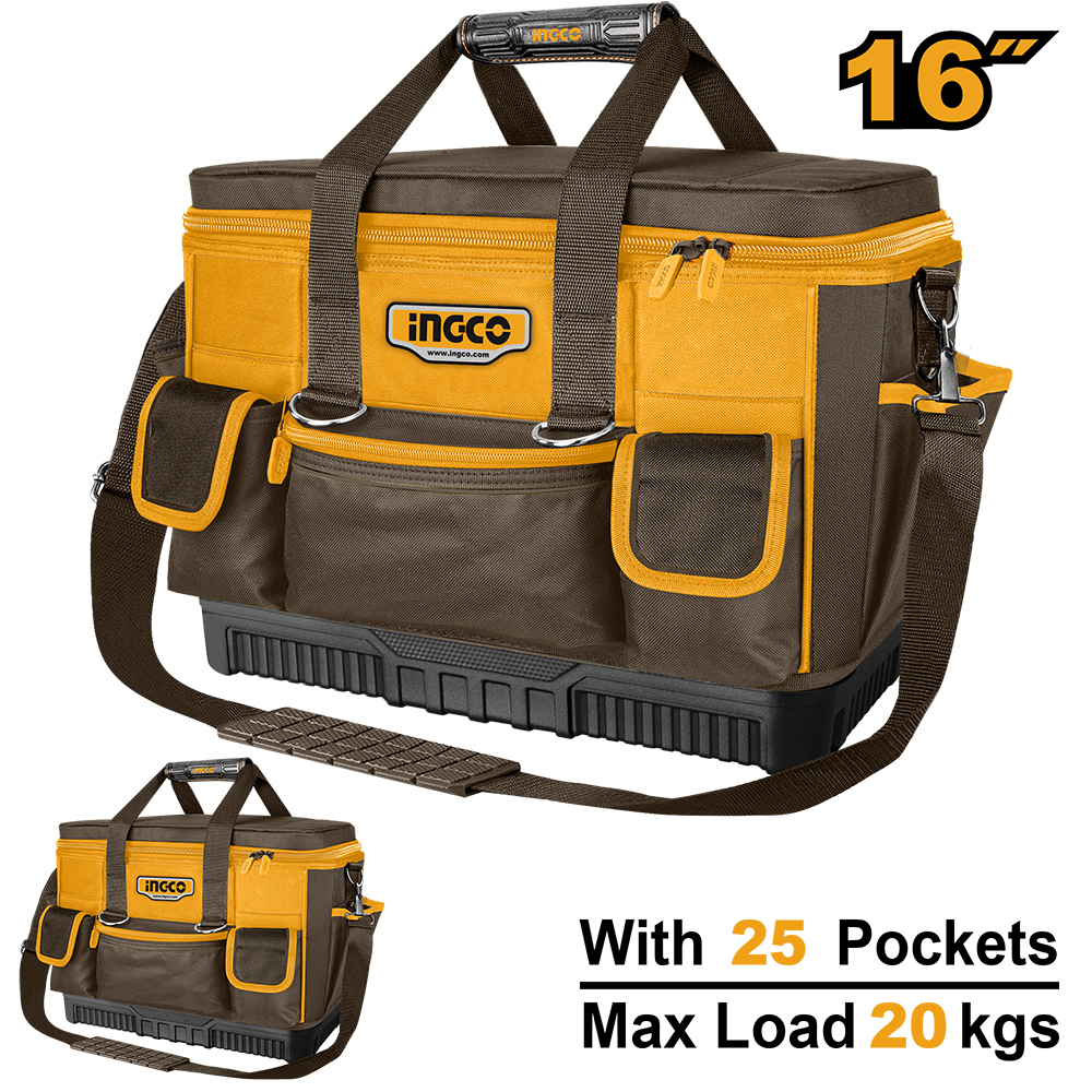 BOLSO DE TELA RIGIDO 16'' 25 BOLSILLOS-INGCO HTBG10