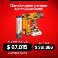 CLAVADORA PARA GRAMPAS 40MM 20V INGCO CCSNLI6005