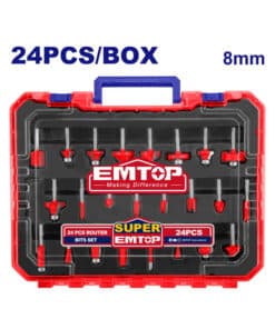 MECHAS FRESADAS X 24PCS 8MM MALETIN-EMTOP ERRT24082