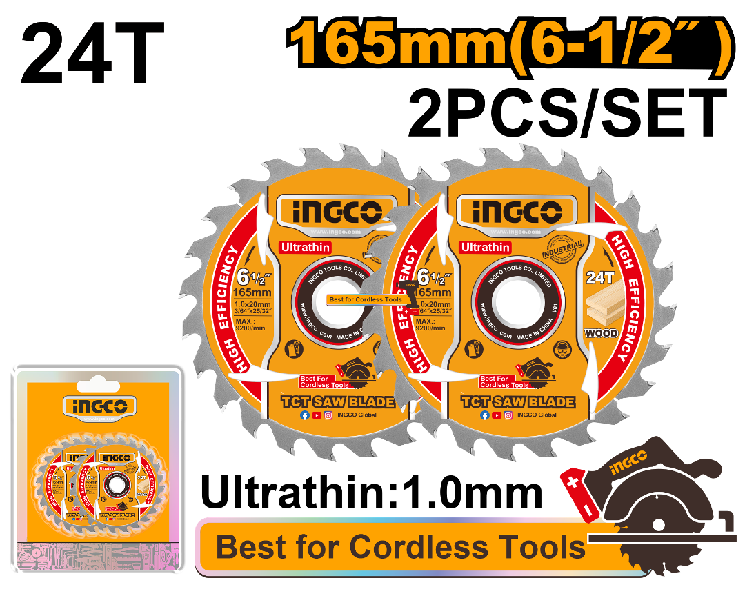 DISCOS WIDIA SIERRA CIRC 6.5" X 2PCS-INGCO TSB1653