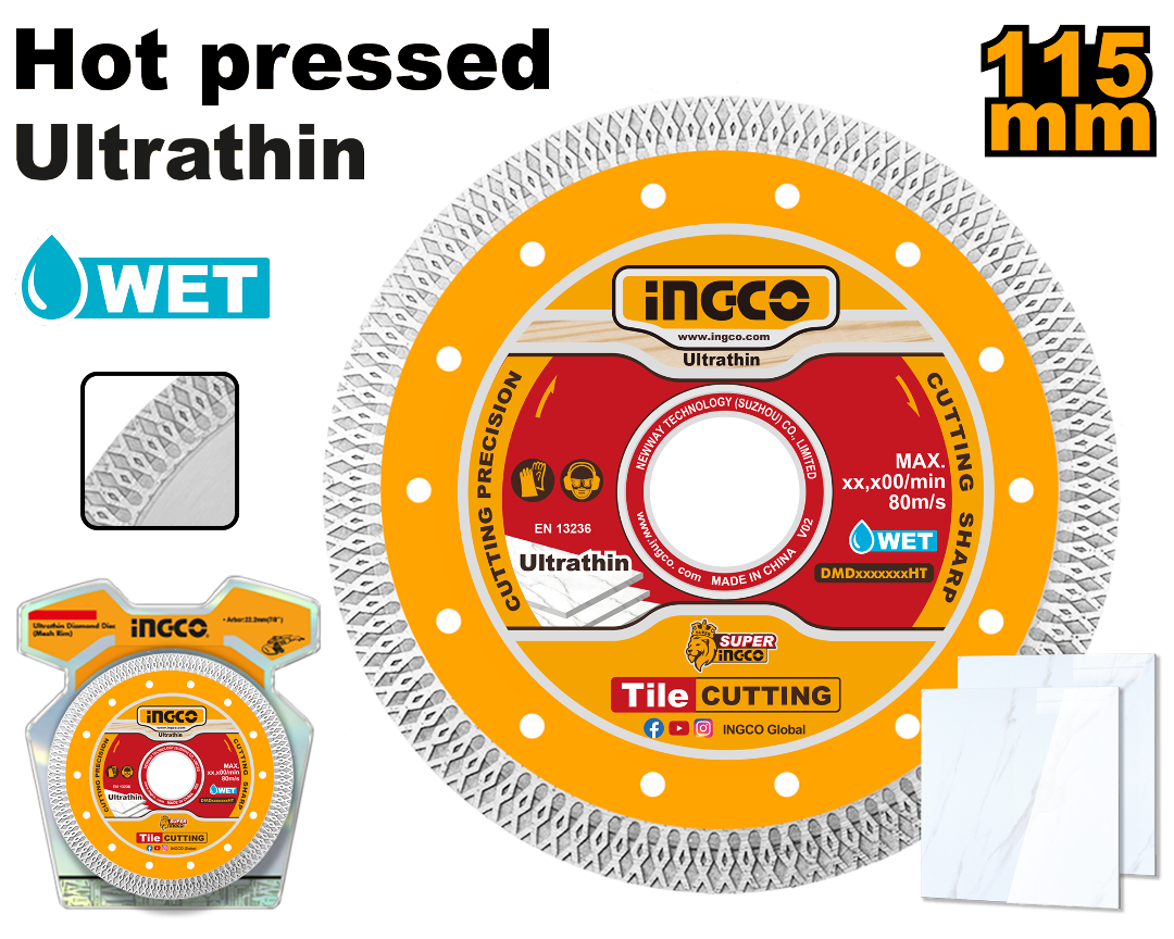 DISCO DIAMANTADO 4.5" 115X22 BORDE MALLA-INGCO DMD081151HT