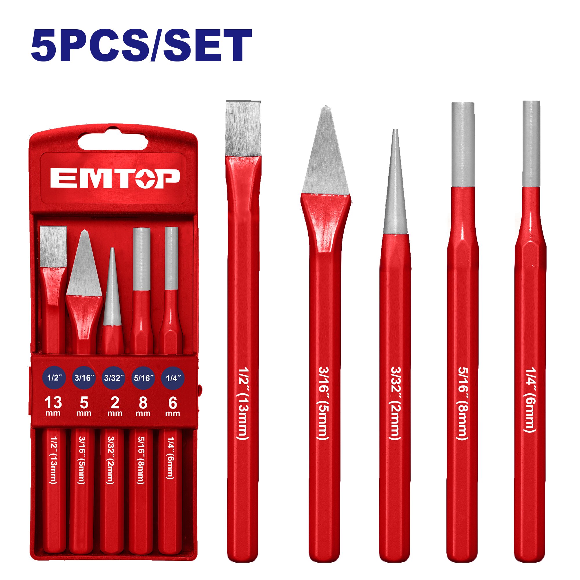 PUNZON Y CINCEL X 5PCS-EMTOP EMCC8395