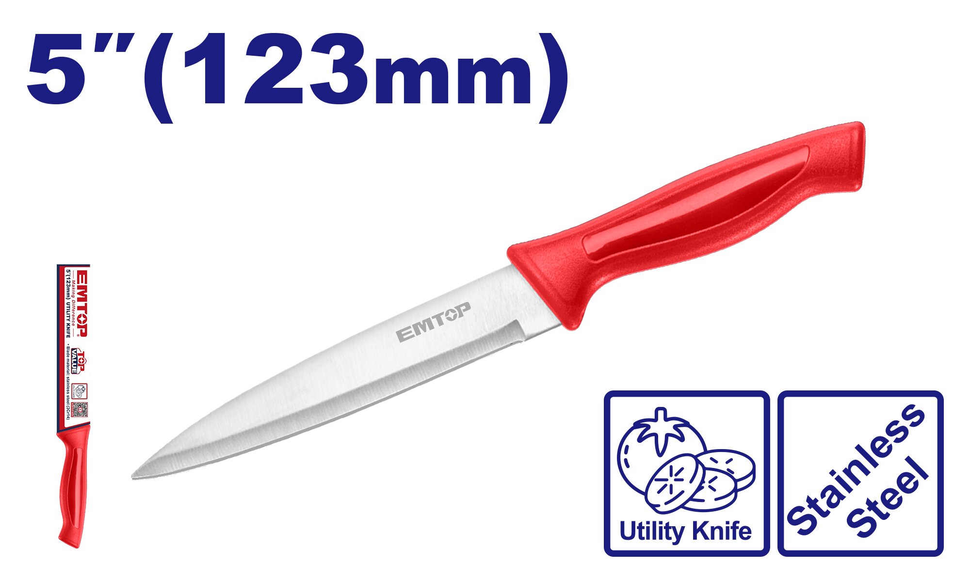 CUCHILLO COCINA 5" ACERO INOXIDABLE - EMTOP EMKK1154