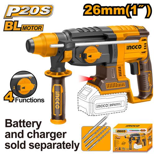 ROTOMARTILLO 2.5J 20V 26MM SIN CARGADOR NI BATERIA- INGCO CRHLI20228