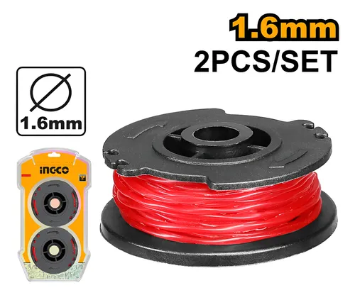 TANZA CARRETEL 1.6MM SET X 2 CON TANZA-INGCO ALS1601